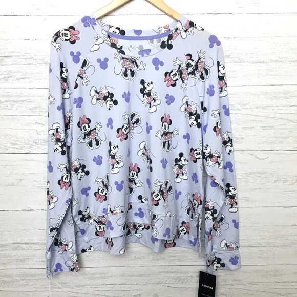 NEW Disney Women's Purple Pajamas Minnie Mouse Long Sleeves Jogger Pants Medium - Picture 3 of 13